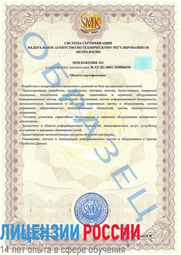 Образец сертификата соответствия (приложение) Александровск Сертификат ISO 27001